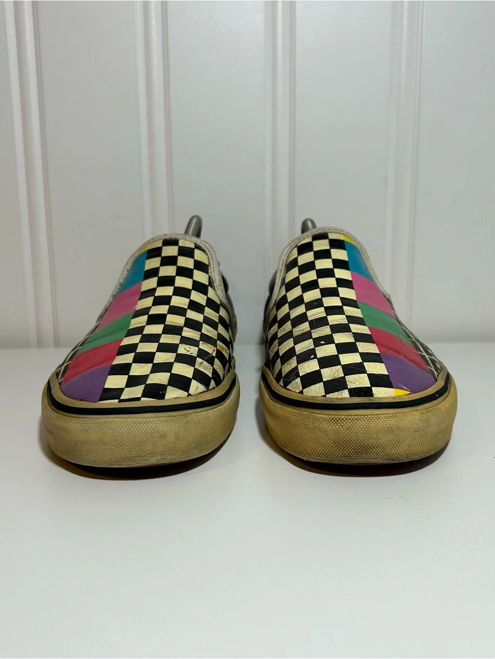 Vans Marc Jacobs Checkerboard Slip-On Sneakers in Black with Multicolr vintage